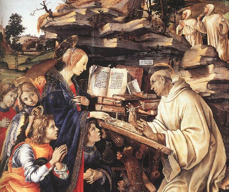 LIPPI, Filippino Apparition of The Virgin to St Bernard (detail) sg Germany oil painting art
